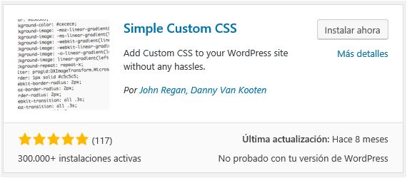 Instalar Simple Custom CSS