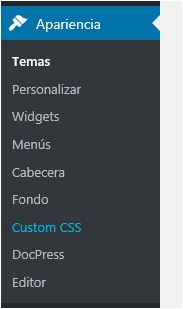 Menú de Custom CSS