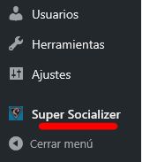 Menú - Super Socializer