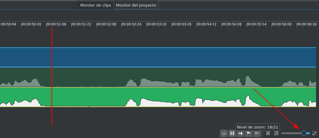 Kdenlive, aplicar zoom a la línea de tiempo