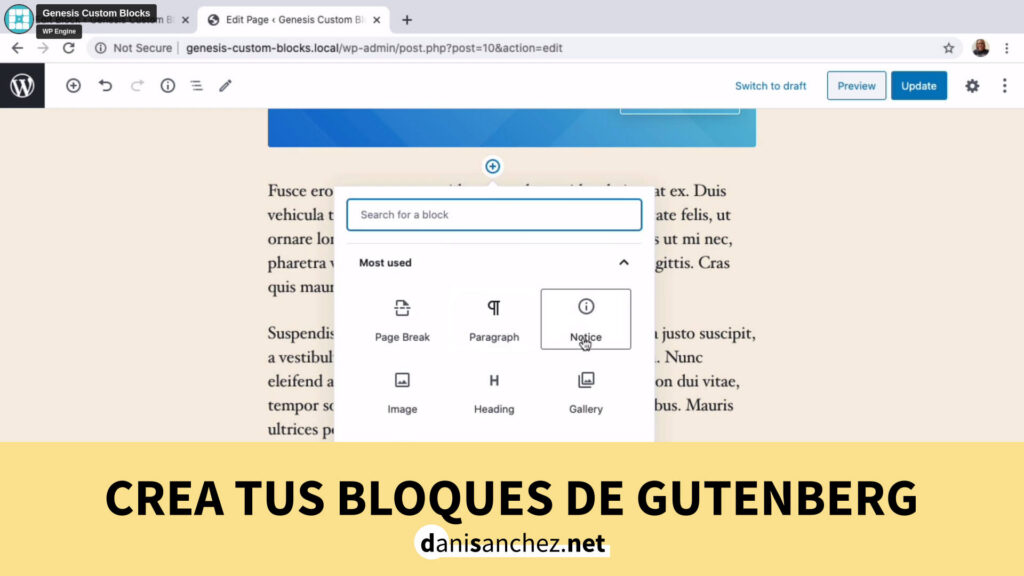 banner crea tus propios bloques de gutenberg